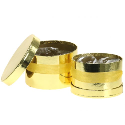 Floristik24 Flower box gold Ø14 / 16cm 2pcs
