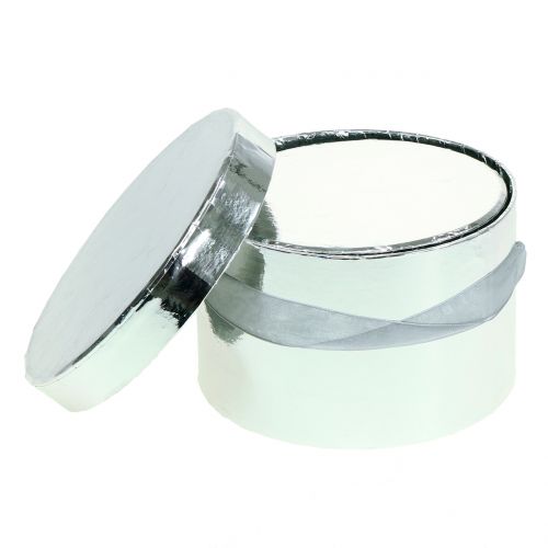 Floristik24 Flower box silver Ø14/16cm 2pcs