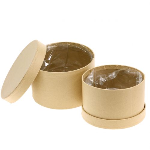 Box round flower box nature Ø14 / 16cm 2pcs