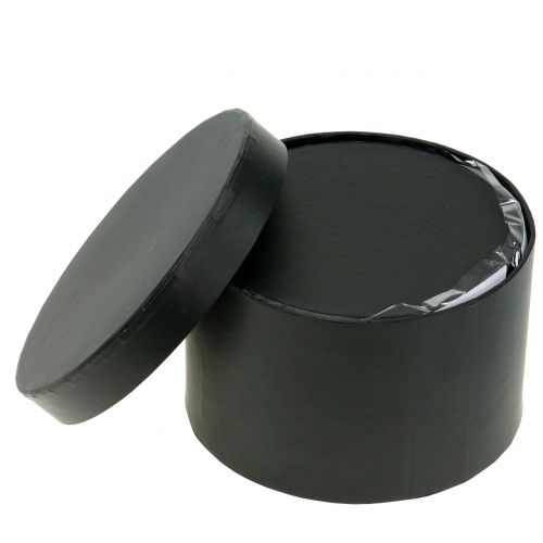 Floristik24 Flowerbox round black Ø14cm - 16cm 2pcs