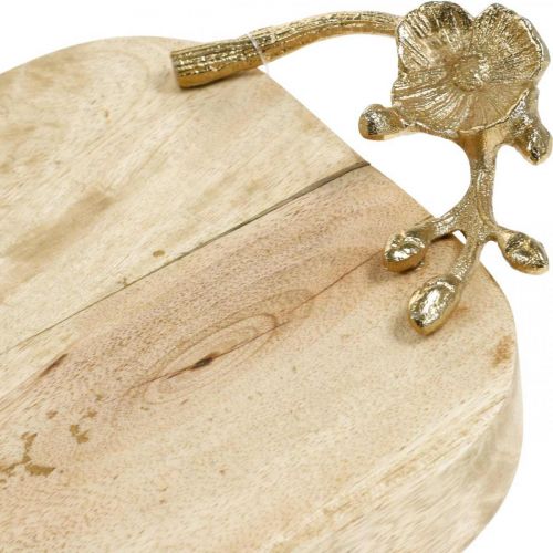 Floristik24 Wooden tray with cherry blossom decoration, mango wood, table decoration L50cm