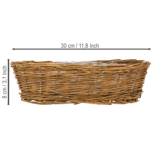 Bread basket approx. 30cm oval unpeeled | Floristik24.ie