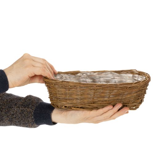 Bread basket approx. 30cm oval unpeeled | Floristik24.ie