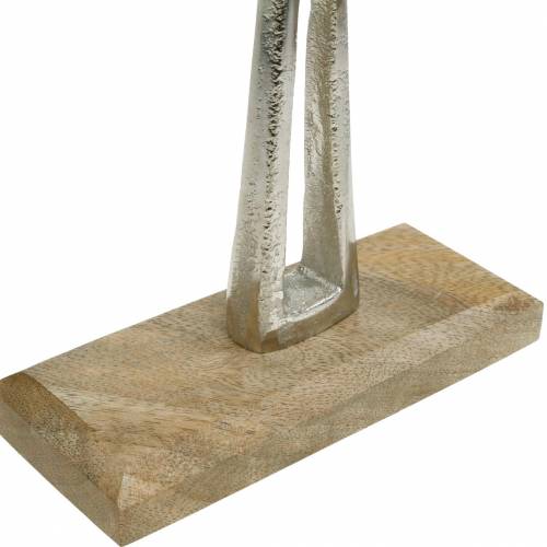 Floristik24 Decorative beech tree in silver, tree silhouette made of metal, decorative tree on mango wood