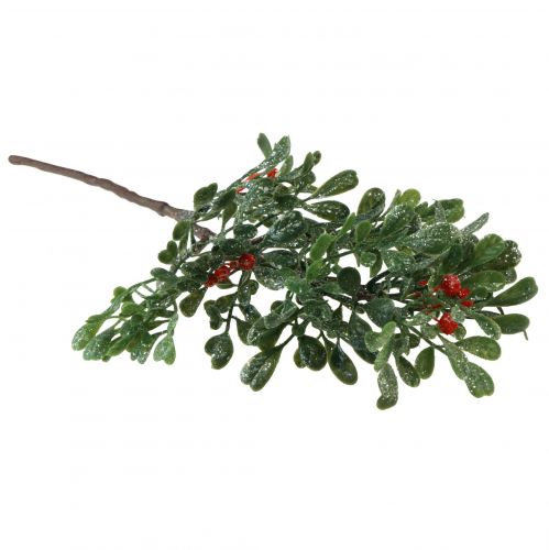 Floristik24 Artificial Branch Winter Green Red Berries Glitter Frost 36cm