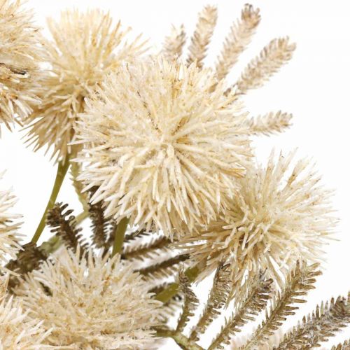 Floristik24 Artificial Thistle Cream Drylook Globe Thistle 33cm 3pcs