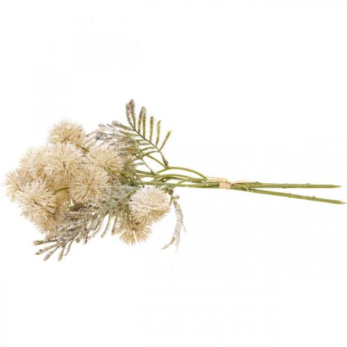 Floristik24 Artificial Thistle Cream Drylook Globe Thistle 33cm 3pcs