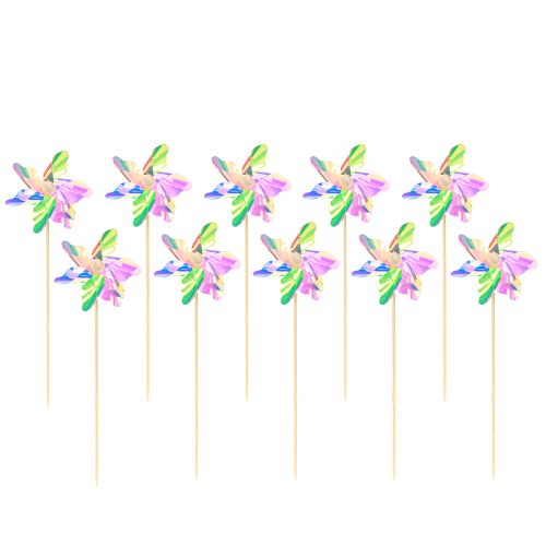 Product Colorful shimmering windmills on stick Ø8.5cm 10 pcs