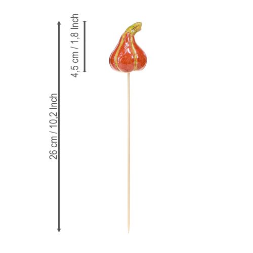 Product Colorful mini pumpkins on a stick ceramic decoration 5-6.5cm 3 pieces