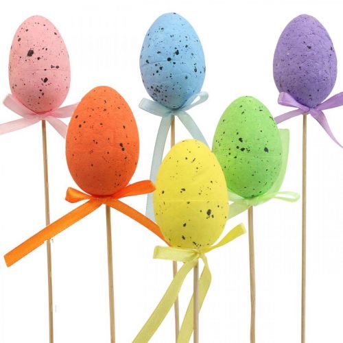 Colorful Easter eggs plastic plant plugs H6cm 24pcs