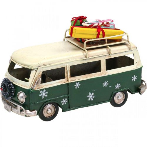 Floristik24 Christmas decoration car Christmas bus vintage bus green 17cm