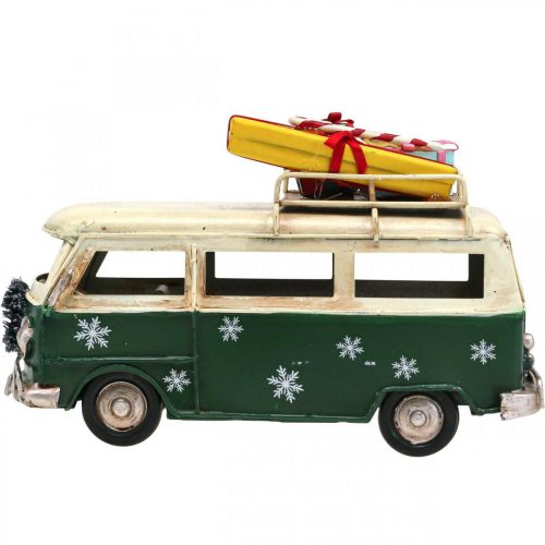 Floristik24 Christmas decoration car Christmas bus vintage bus green 17cm