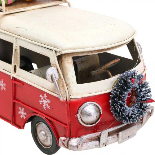 Floristik24 Christmas Decoration Car Christmas Bus Vintage Bus Red L17cm