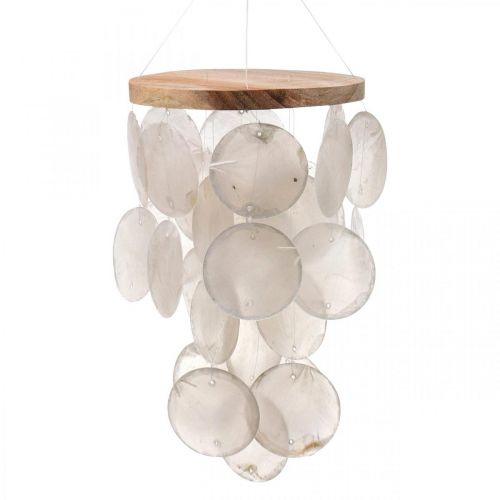 Floristik24 Capiz wind chime hanging decoration shells mother-of-pearl Ø12cm 37cm