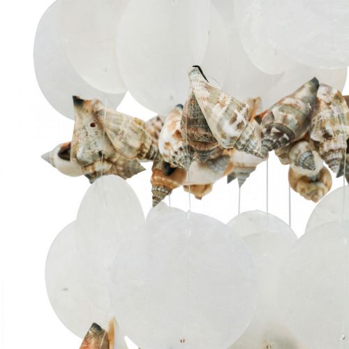 Product Capiz wind chime hanging decoration shells mother-of-pearl Ø17cm 70cm