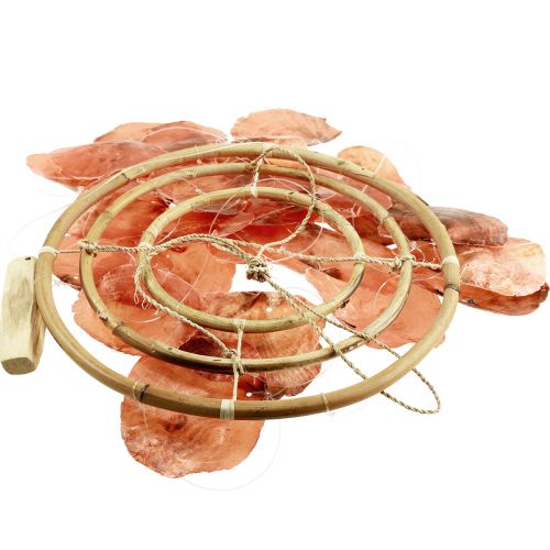 Product Capiz wind chime orange chime wood maritime 90cm