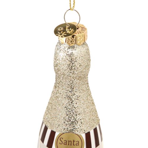 Product Champagne Bottle for Hanging New Year&#39;s Eve Decoration Silver 13cm 5 Pcs