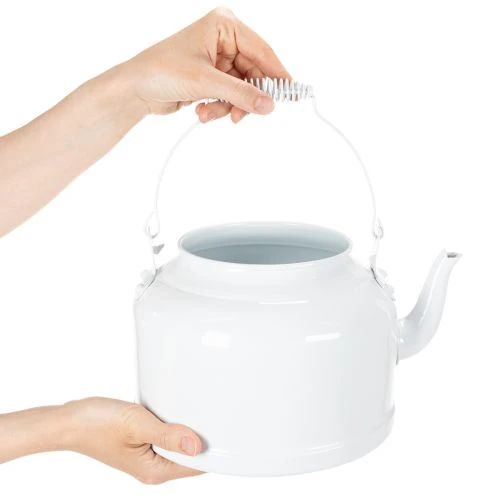 Charming decorative teapot in white, metal planter in country style, vintage planter 27x20.5cm | Floristik24.ie