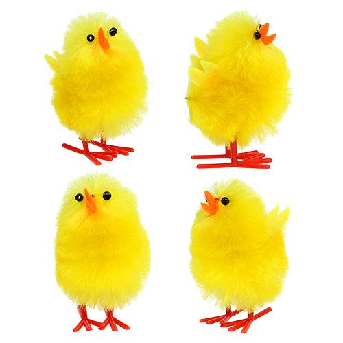 Floristik24 Chenille chicks 4cm yellow 16pcs