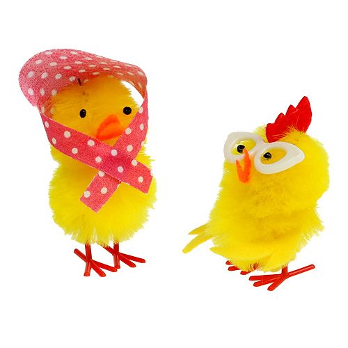 Floristik24 Chenille chicks 5cm yellow 6pcs