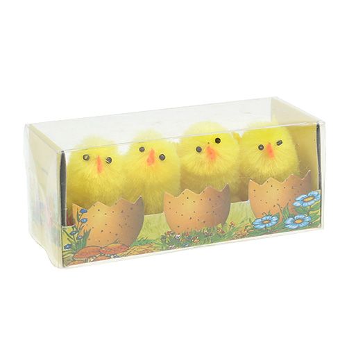 Floristik24 Chenille chick 4cm yellow 4pcs