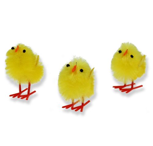 Floristik24 Chenille chick set yellow in box 5cm 12pcs