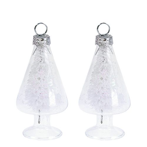Floristik24 Christmas tree hanger glass 8cm clear 2pcs