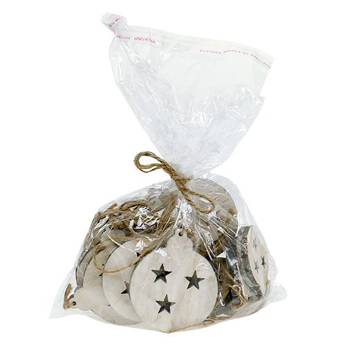 Floristik24 Christmas bauble wood to hang 5-7cm 14pcs
