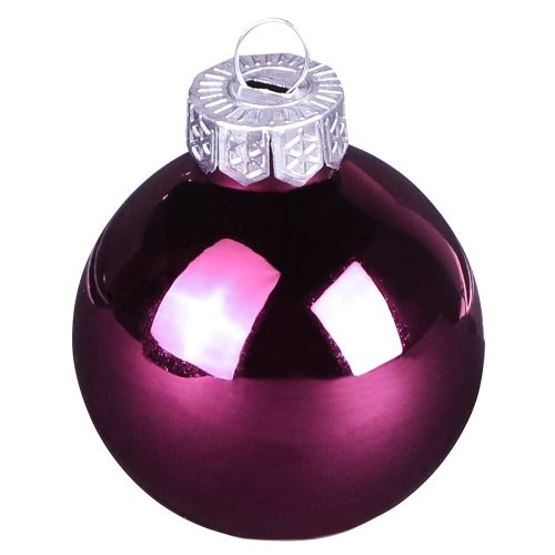 Christmas tree balls glass tree balls Berry Mix Ø5cm 24 pcs Berry Pink Beige cream shiny | Floristik24.ie