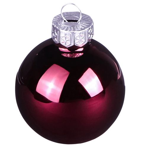 Christmas tree balls glass tree balls Berry Mix Ø5cm 24 pcs Berry Pink Beige cream shiny | Floristik24.ie