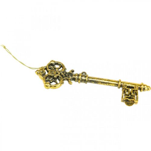 Floristik24 Christmas tree ornaments deco key golden H14.5cm 12pcs