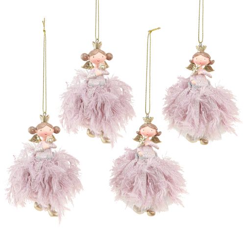 Floristik24 Christmas tree decoration angel decoration princess pink 11cm 4pcs