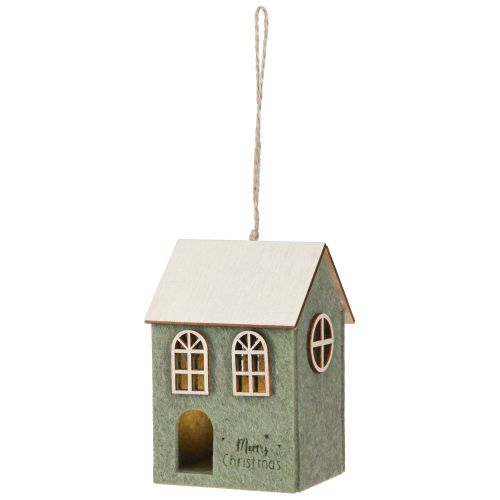 Product Felt House Christmas Tree Ornament Green LED Decoration 2-Piece Set