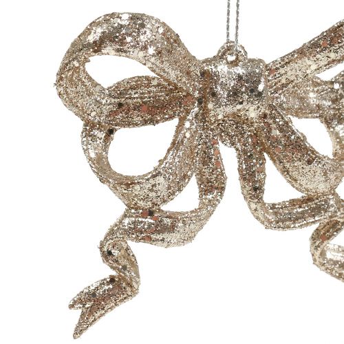 Floristik24 Christmas tree decoration loop 9cm with glitter gold 12pcs