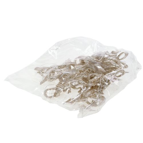 Floristik24 Christmas tree decoration loop 9cm with glitter gold 12pcs