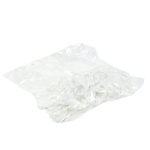 Floristik24 Christmas tree decoration loop 9cm with glitter white 12pcs