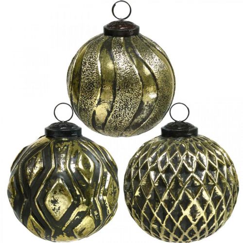 Floristik24 Vintage Christmas balls glass balls gold Ø9.5cm 6pcs
