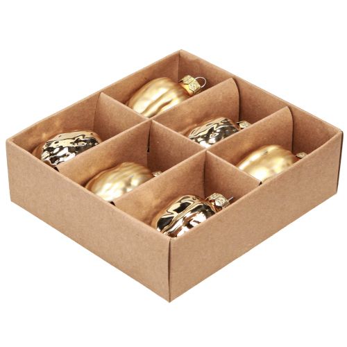 Product Christmas tree decorations Christmas gold walnut 3x6cm 6 pcs
