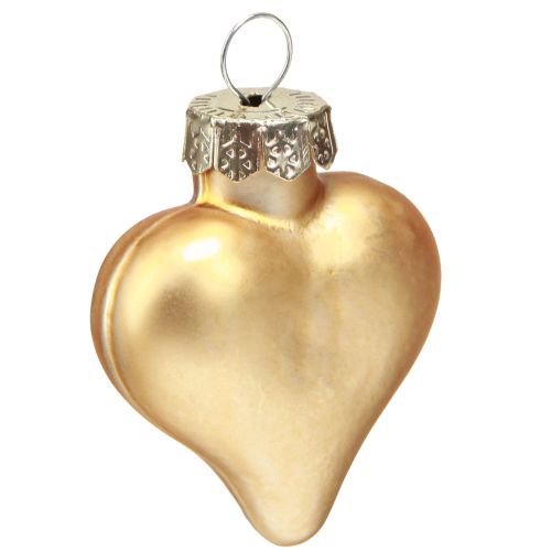 Product Christmas decorations, Christmas tree ornaments, golden hearts, 3cm, 24 pieces