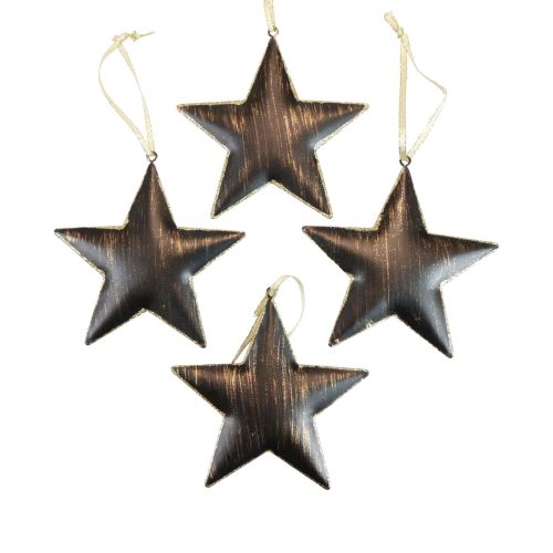 Floristik24 Christmas tree decoration star metal black gold Ø11cm 4 pieces