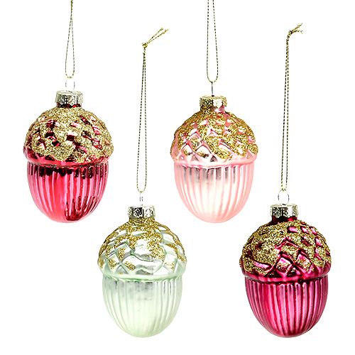 Floristik24 Christmas tree decorations acorn to hang 8cm assorted. 4pcs