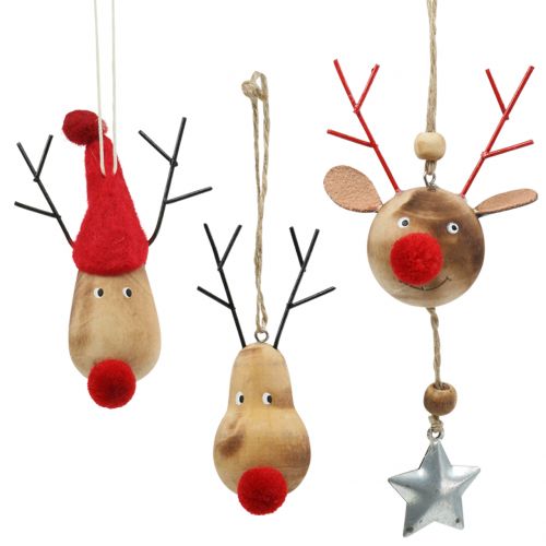 Christmas tree decorations moose 8-10cm 3pcs