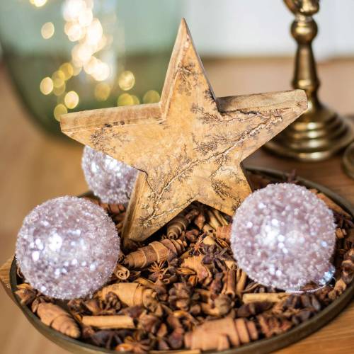 Product Christmas tree decorations glass ball pink sequins Ø8cm 4pcs