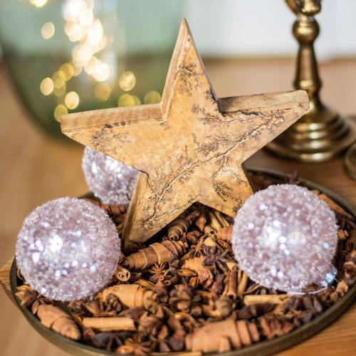 Floristik24 Christmas tree decorations glass ball pink sequins Ø8cm 4pcs