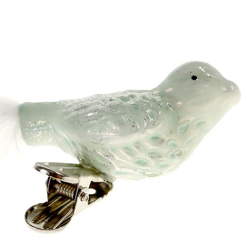 Floristik24 Christmas tree decorations glass bird on clip green sort. 4pcs