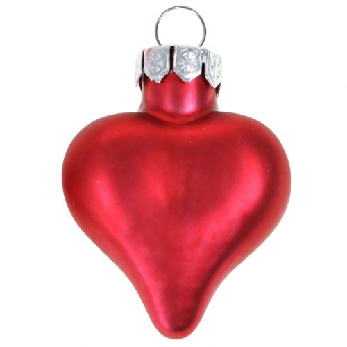 Product Christmas tree decorations hearts red 3cm 22 pcs
