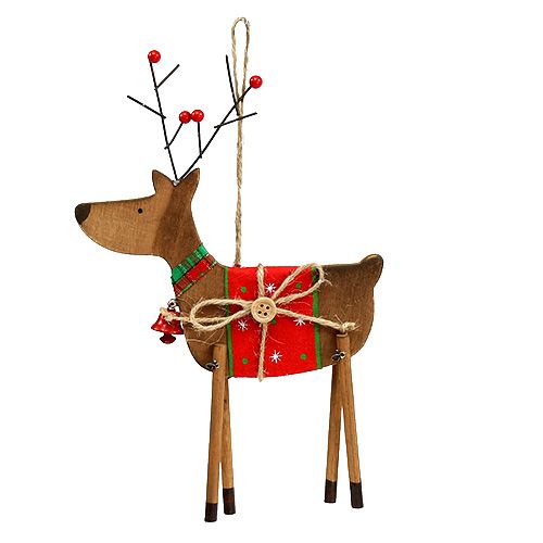 Floristik24 Christmas tree decorations wooden deer 14cm H22cm 3pcs