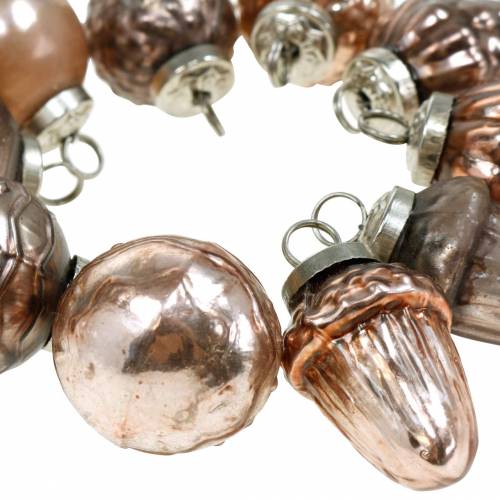 Floristik24 Mini-Christmas decoration mix 4.5 cm copper assorted real glass 10 pieces