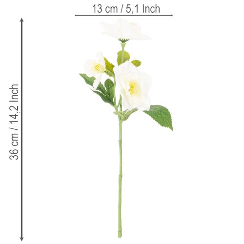 Artificial Christmas rose flower bunch, white, artificial Christmas decoration | Floristik24.ie