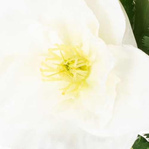 Artificial Christmas rose flower bunch, white, artificial Christmas decoration | Floristik24.ie